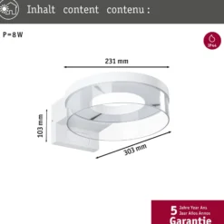 Paulmann LED-Sensor-Außenwandleuchte Capera weiß Metall IP44