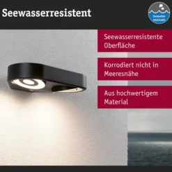 Paulmann LED-Sensor-Wandlampe Silma anthrazit 2-flammig IP44