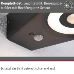 Paulmann LED-Sensor-Wandlampe Silma anthrazit 1-flammig IP44