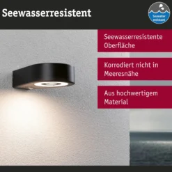 Paulmann LED-Sensor-Wandlampe Silma anthrazit 1-flammig IP44