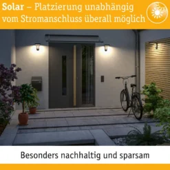 Paulmann LED-Solar-Außenwandlampe Diskola, Sensor, anthrazit