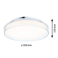 Paulmann Luena LED-Deckenlampe, IP44, chrom, Ø 35 cm