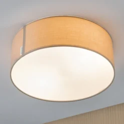 Paulmann Mari Deckenleuchte mit Stoffschirm, beige