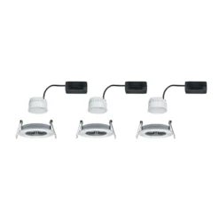 Paulmann Nova LED-Einbauspot 3er rund starr alu