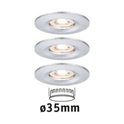 Paulmann Nova mini Einbauspot 3er-Set IP44 Chrom