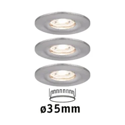 Paulmann Nova mini Einbauspot 3er-Set IP44 Eisen