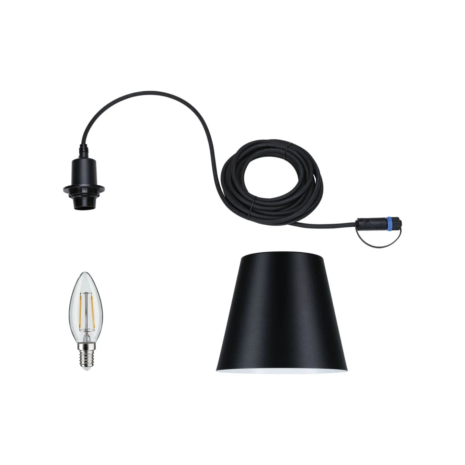 Paulmann Plug & Shine LED-Pendelleuchte Kofia E14, Aluminium