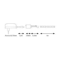 Paulmann SimpLED Strip Set, 20 W, RGB, 5 m