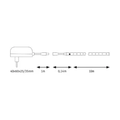 Paulmann SimpLED Strip Set, 17 W, RGB, 10 m