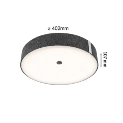 Paulmann Smart LED-Deckenlampe Malika anthrazit Ø 40 cm Filz