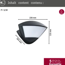 Paulmann Smart Sensoraußenwandlampe Skyla anthrazit CCT IP44