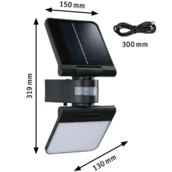 Paulmann Solar-Außenwandlampe Lesla, anthrazit, Sensor IP65