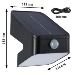 Paulmann Solar-Außenwandlampe Lesly, anthrazit, Sensor IP65