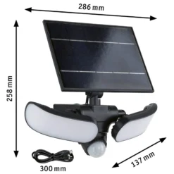 Paulmann Solar-Außenwandlampe Sonlig, anthrazit, Sensor IP65