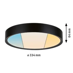 Paulmann Tega LED-Deckenleuchte IP44 CCT schwarz