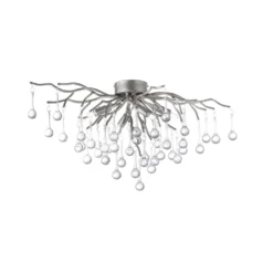 Paul Neuhaus Deckenleuchte Icicle, Glasbehang, 4-fl., silber