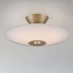 Paul Neuhaus LED-Deckenlampe Elipsa, weiß/bronze, Ø 35 cm