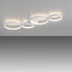 Paul Neuhaus LED-Deckenlampe Kiringe, weiß, Metall, dimmbar