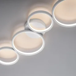 Paul Neuhaus LED-Deckenlampe Kiringe, weiß, Metall, dimmbar