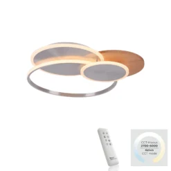 Paul Neuhaus LED-Deckenlampe Palma, Holz, CCT, 65cm, dimmbar