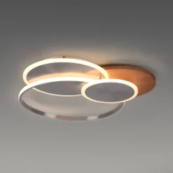 Paul Neuhaus LED-Deckenlampe Palma, Holz, CCT, 65cm, dimmbar