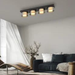 Paul Neuhaus LED-Deckenlampe Rika, 70 cm, Glas, dimmbar