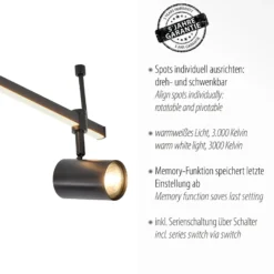 Paul Neuhaus LED-Deckenstrahler Barik, 188 cm, verstellbar