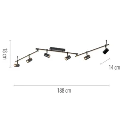 Paul Neuhaus LED-Deckenstrahler Barik, 188 cm, verstellbar
