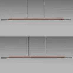 Paul Neuhaus LED-Hängelampe Hoop, braun, 128 cm, dimmbar