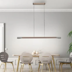 Paul Neuhaus LED-Hängelampe Hoop, braun, 128 cm, dimmbar
