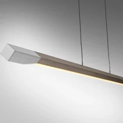 Paul Neuhaus LED-Hängelampe Hoop, braun, 128 cm, dimmbar