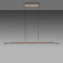 Paul Neuhaus LED-Hängelampe Hoop, braun, 128 cm, dimmbar
