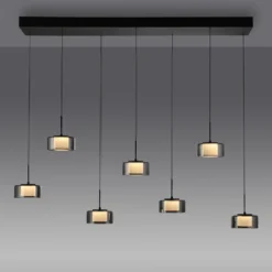 Paul Neuhaus LED-Hängelampe Rika, 135 cm, Glas, dimmbar