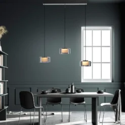 Paul Neuhaus LED-Hängelampe Rika, 71 cm, Glas, dimmbar