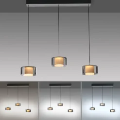 Paul Neuhaus LED-Hängelampe Rika, 71 cm, Glas, dimmbar