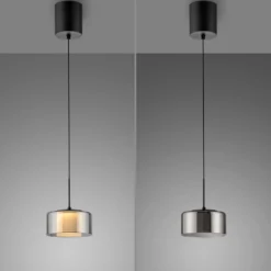 Paul Neuhaus LED-Hängelampe Rika, Ø 15 cm, Glas, dimmbar