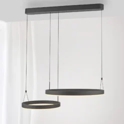 Paul Neuhaus LED-Pendellampe Esko, schwarz, Länge 90 cm