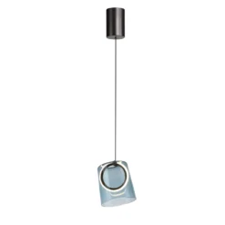 Paul Neuhaus LED-Pendellampe Zula, blau, Ø 15 cm, Glas