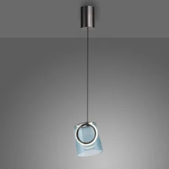 Paul Neuhaus LED-Pendellampe Zula, blau, Ø 15 cm, Glas