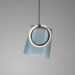Paul Neuhaus LED-Pendellampe Zula, blau, Ø 15 cm, Glas