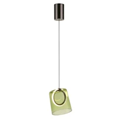 Paul Neuhaus LED-Pendellampe Zula, grün, Ø 15 cm, Glas
