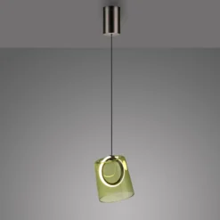 Paul Neuhaus LED-Pendellampe Zula, grün, Ø 15 cm, Glas
