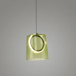 Paul Neuhaus LED-Pendellampe Zula, grün, Ø 15 cm, Glas