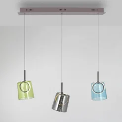 Paul Neuhaus LED-Pendellampe Zula, Länge 87 cm, bunt, 3-flg.