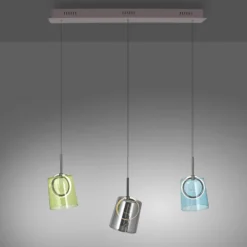Paul Neuhaus LED-Pendellampe Zula, Länge 87 cm, bunt, 3-flg.