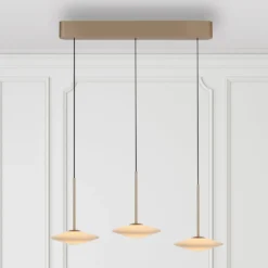 Paul Neuhaus LED-Pendelleuchte Elipsa, 3-flg., weiß/bronze