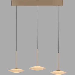 Paul Neuhaus LED-Pendelleuchte Elipsa, 3-flg., weiß/bronze
