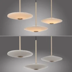 Paul Neuhaus LED-Pendelleuchte Elipsa, 3-flg., weiß/bronze