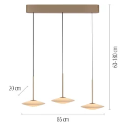 Paul Neuhaus LED-Pendelleuchte Elipsa, 3-flg., weiß/bronze