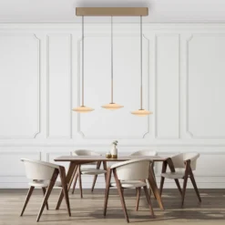 Paul Neuhaus LED-Pendelleuchte Elipsa, 3-flg., weiß/bronze